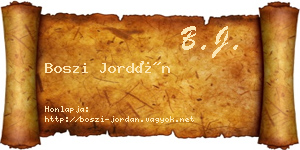 Boszi Jordán névjegykártya